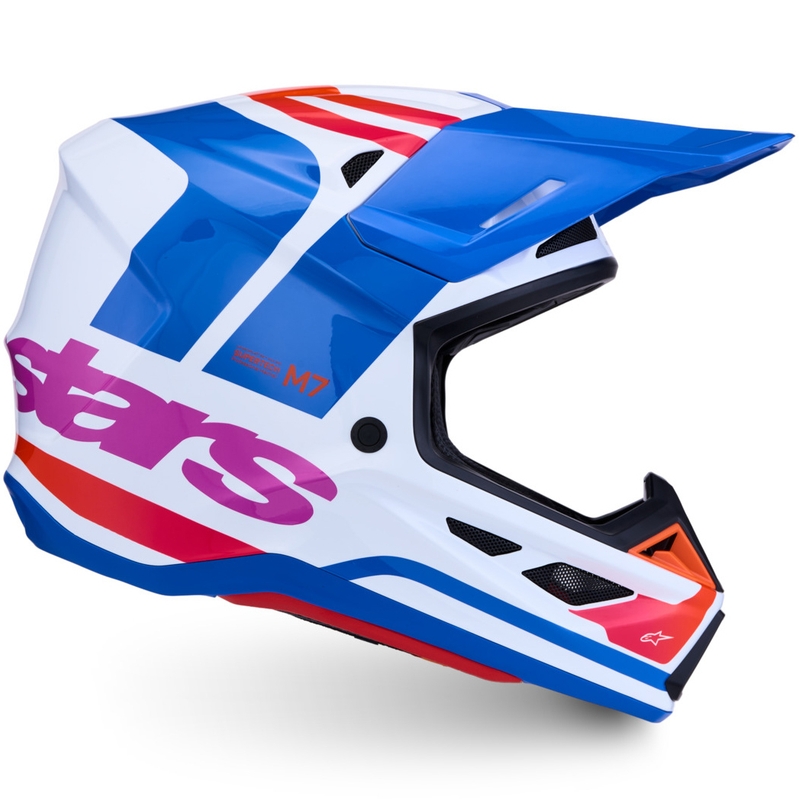 Alpinestars Supertech S-M7 Core Motocross-Helm weiß-blau-orange