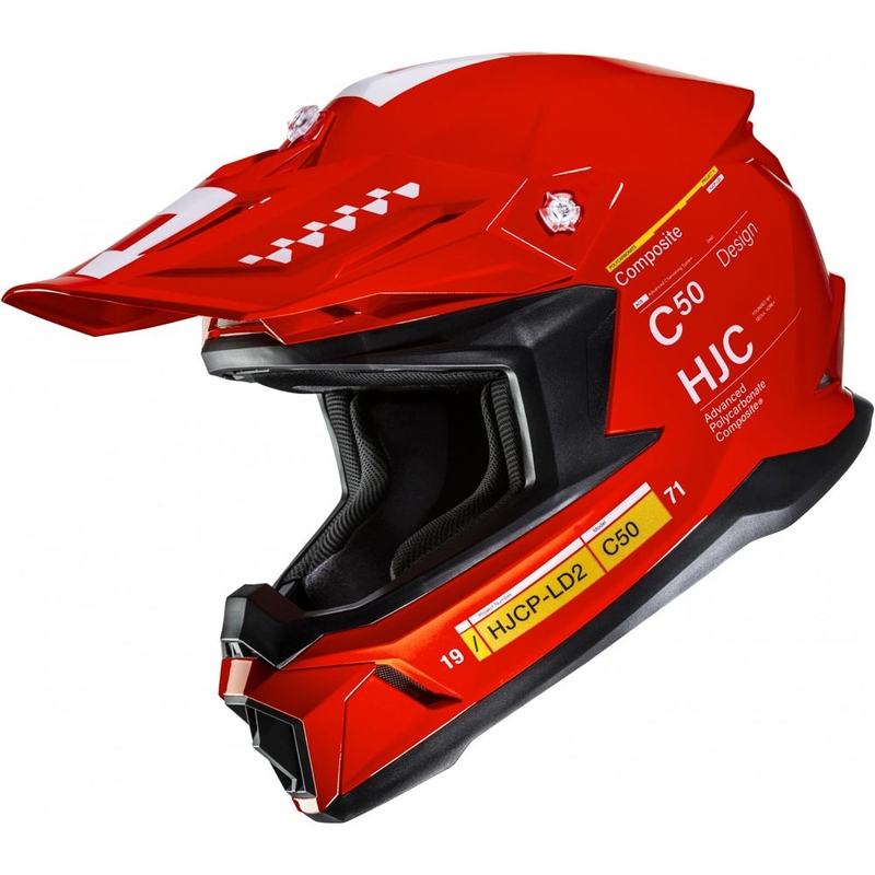 HJC C50 Tagg MC1 Motocross-Helm rot