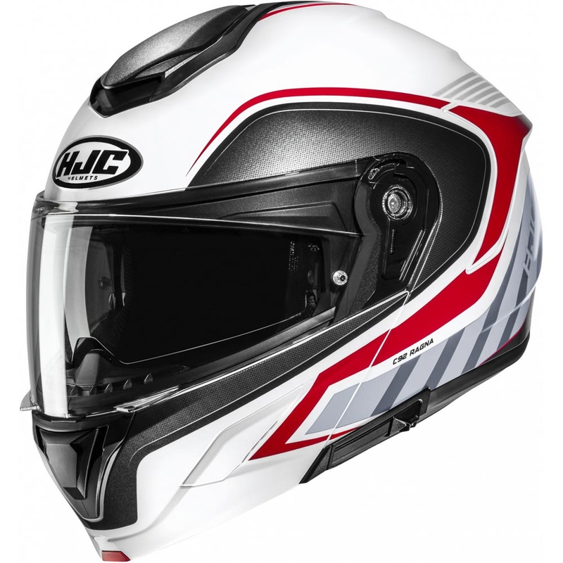Klappbarer Motorradhelm HJC C92 Ragna MC1 weiß-grau-rot