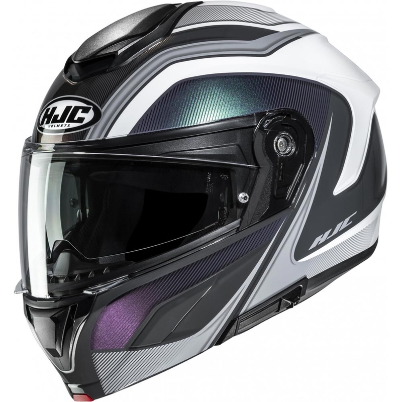 Klappbarer Motorradhelm HJC C92 Sirius MC10, schwarz-weiß