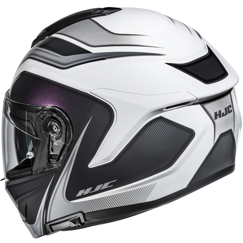 Klappbarer Motorradhelm HJC C92 Sirius MC10, schwarz-weiß