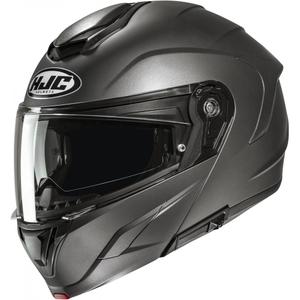 Klappbarer Motorradhelm HJC C92, massives, seidenmattes Titan