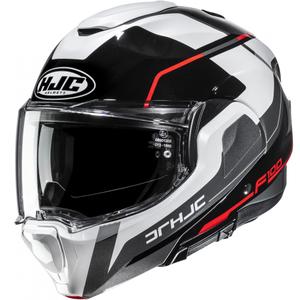 Klappbarer Motorradhelm HJC F100 Astra MC1 schwarz-weiß-rot-grau