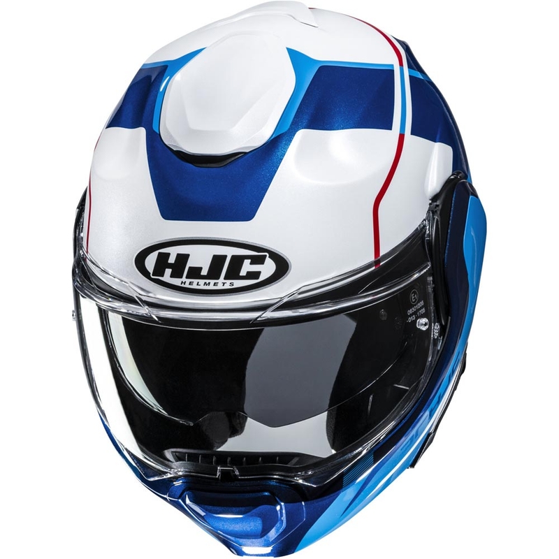 Klappbarer Motorradhelm HJC F100 Astra MC21 weiß-blau-rot