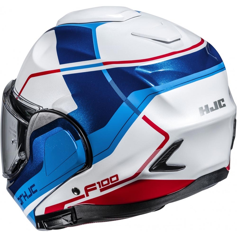 Klappbarer Motorradhelm HJC F100 Astra MC21 weiß-blau-rot