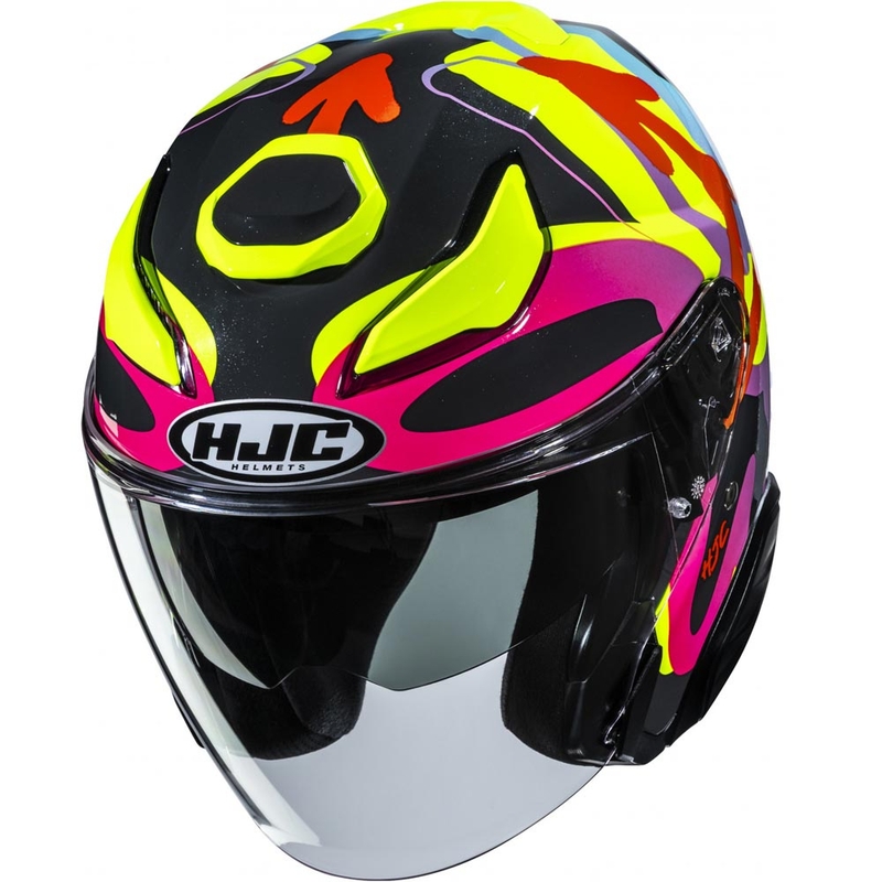 Offener Motorradhelm HJC F31 Sora MC38, schwarz