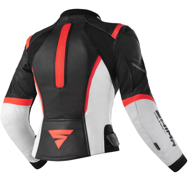 Shima Miura 2.0 Schwarz-Weiß-Fluo Rot Motorradjacke für Damen