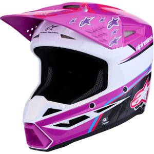 Alpinestars S-M3 Falcon Kinder-Motocrosshelm Lila-Weiß-Schwarz