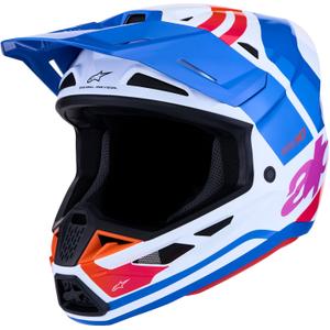 Alpinestars Supertech S-M7 Core Motocross-Helm weiß-blau-orange