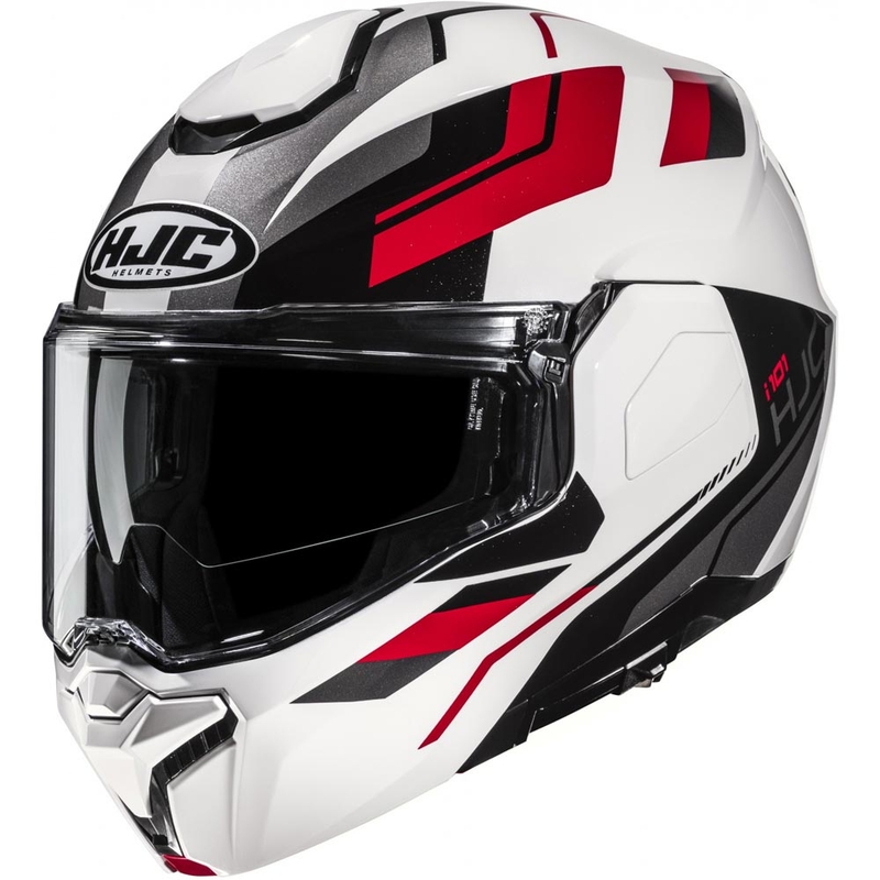 HJC i101 Krone MC1 Klapphelm für Motorräder, weiß-schwarz-rot