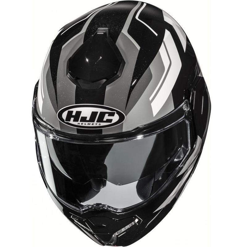 Klappbarer Motorradhelm HJC i101 Krone MC5 schwarz-grau-weiß