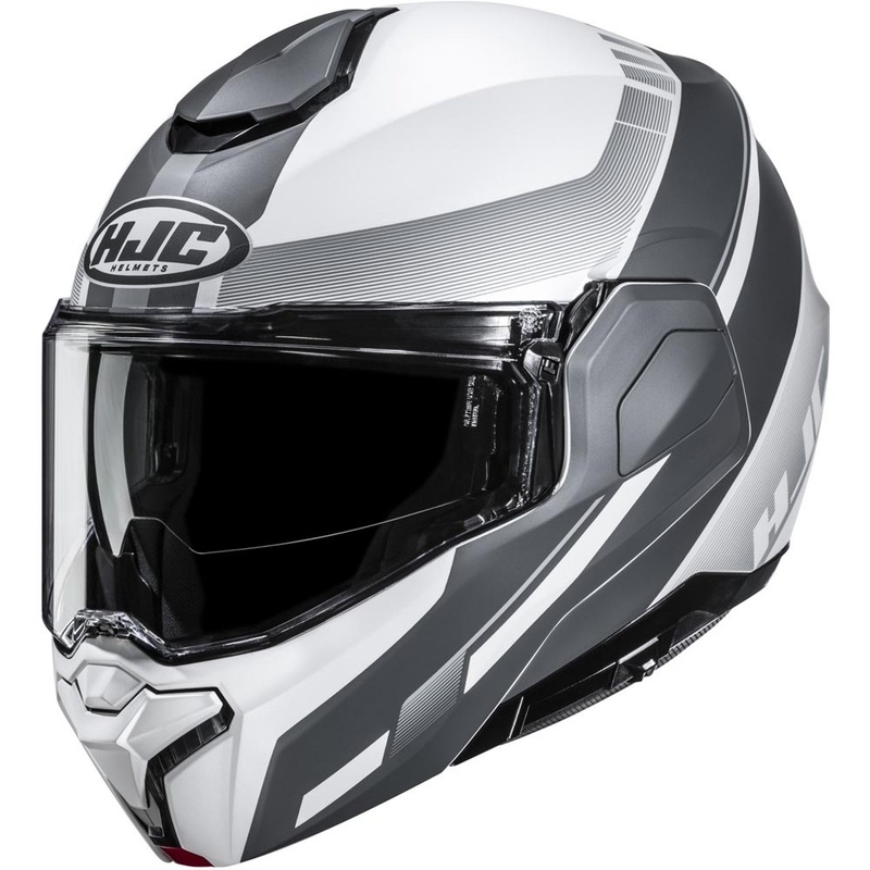 Klappbarer Motorradhelm HJC i101 Mira MC10SF weiß-grau