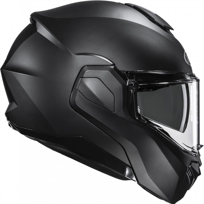 Klappbarer Motorradhelm HJC i101, einfarbig seidenmatt schwarz