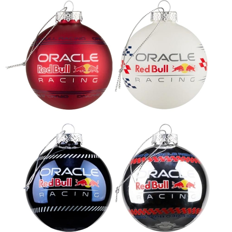 Set Weihnachtsdekorationen Oracle Red Bull Racing bunt 4-teilig.