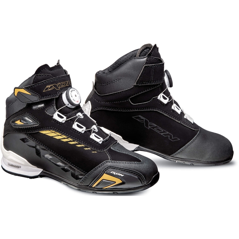 Damen IXON Bull WP schwarz-weiß-gold Motorradstiefel Ausverkauf