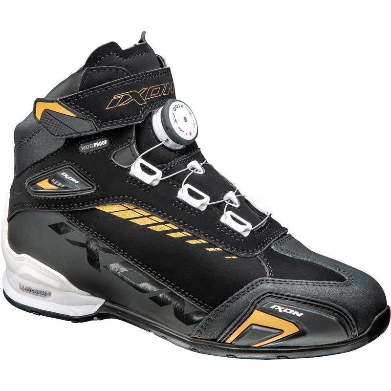 Damen IXON Bull WP schwarz-weiß-gold Motorradstiefel Ausverkauf