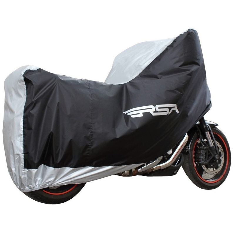 Motorradabdeckplane RSA schwarz-silber