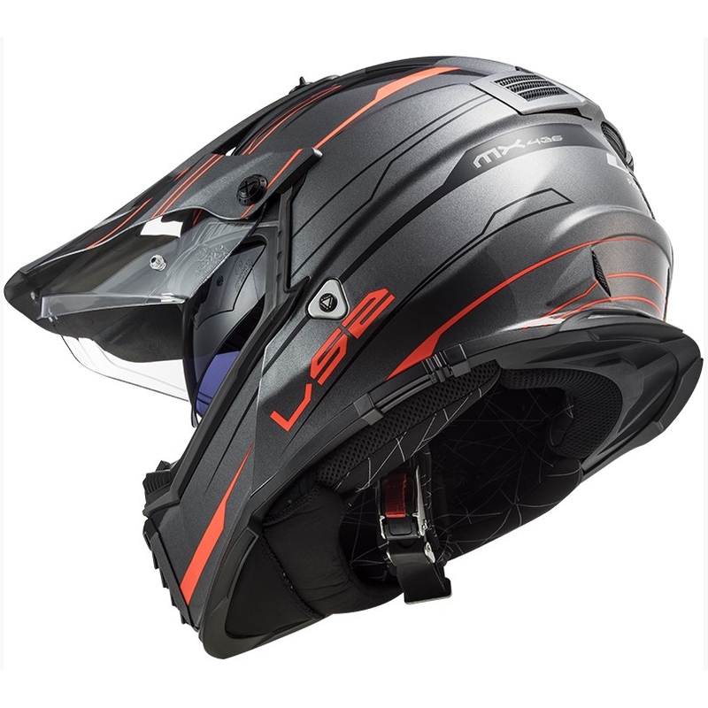 Endurohelm LS2 MX436 Pioneer EVO Knight titan-orange