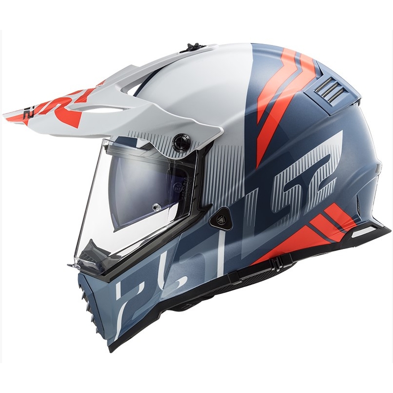 Endurohelm LS2 MX436 Pioneer EVO Evolve weiß-blau-orange