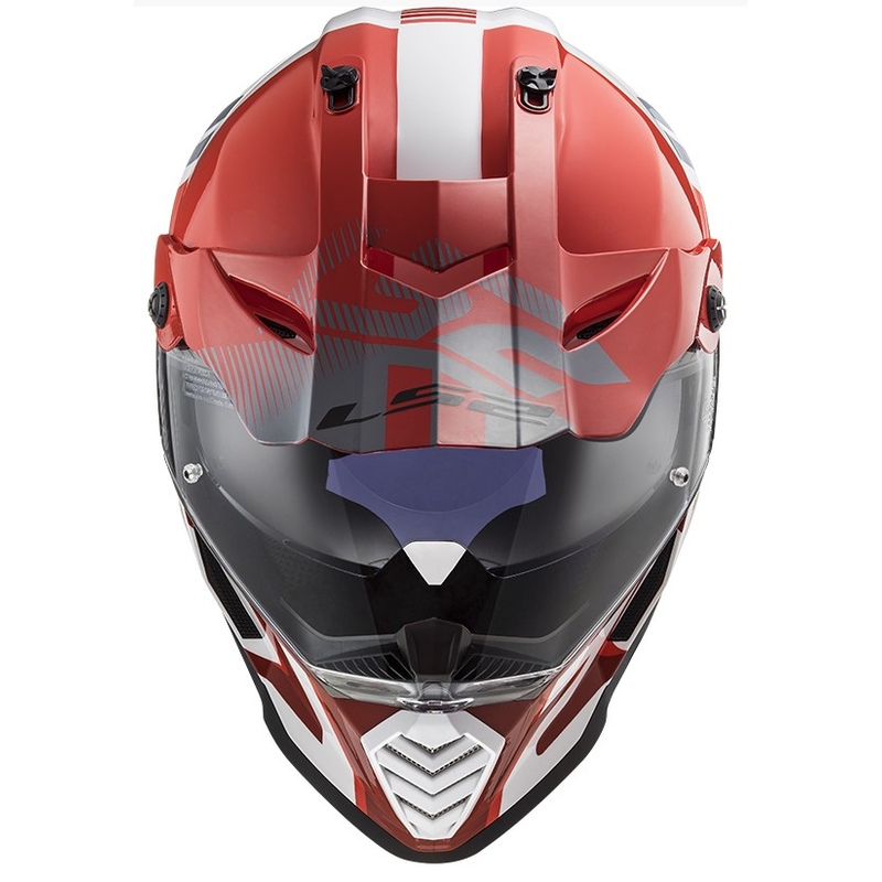 Endurohelm LS2 MX436 Pioneer EVO Evolve weiß-grau-rot