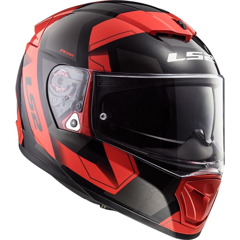 LS2 FF390 Breaker Physics schwarz und rot Integral Motorradhelm