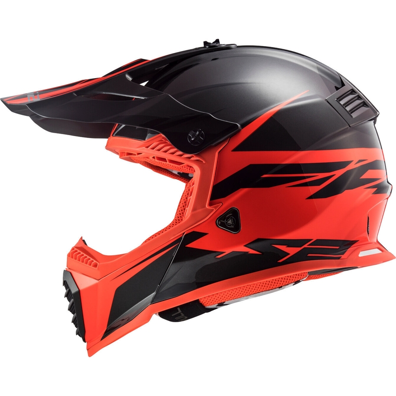 Motocross Helm LS2 MX437 Fast Evo Roar schwarz-rot Ausverkauf