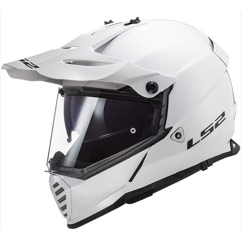 Enduro-Helm LS2 MX436 Pionier EVO Solid White