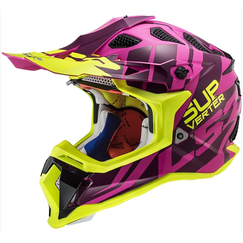 Motocross Helm LS2 MX470 Subverter Troop rosa-fluo gelb Ausverkauf