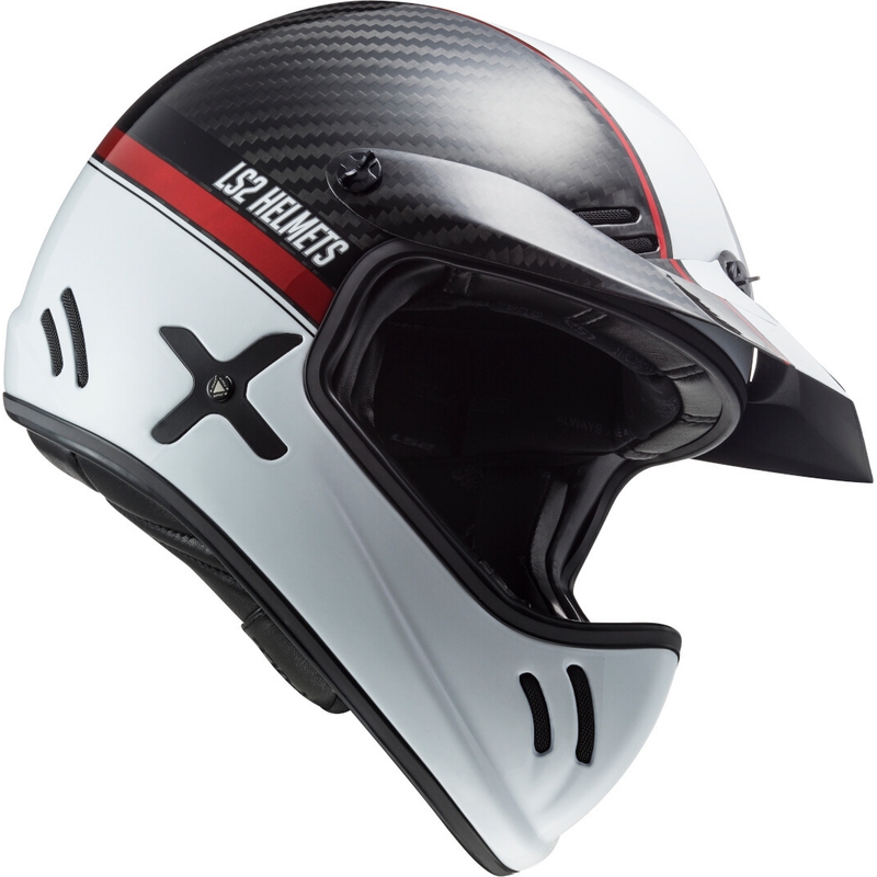 Motocross Helm LS2 MX471 Xtra Yard weiß-schwarz-rot