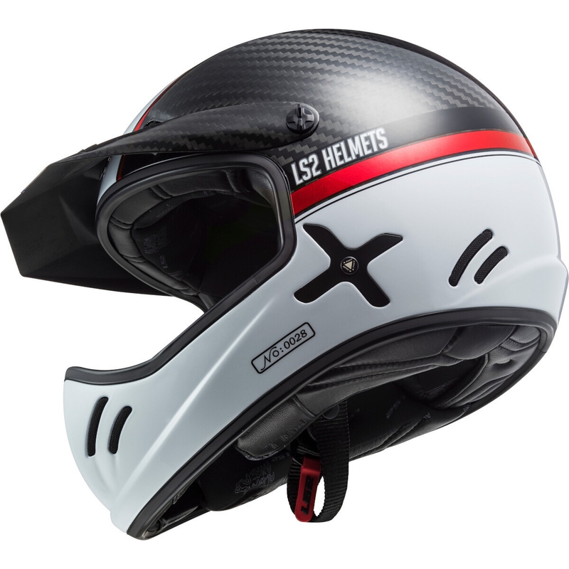 Motocross Helm LS2 MX471 Xtra Yard weiß-schwarz-rot