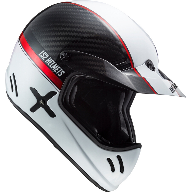 Motocross Helm LS2 MX471 Xtra Yard weiß-schwarz-rot