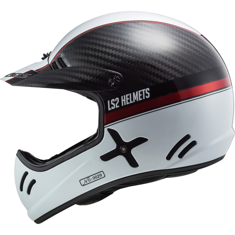 Motocross Helm LS2 MX471 Xtra Yard weiß-schwarz-rot