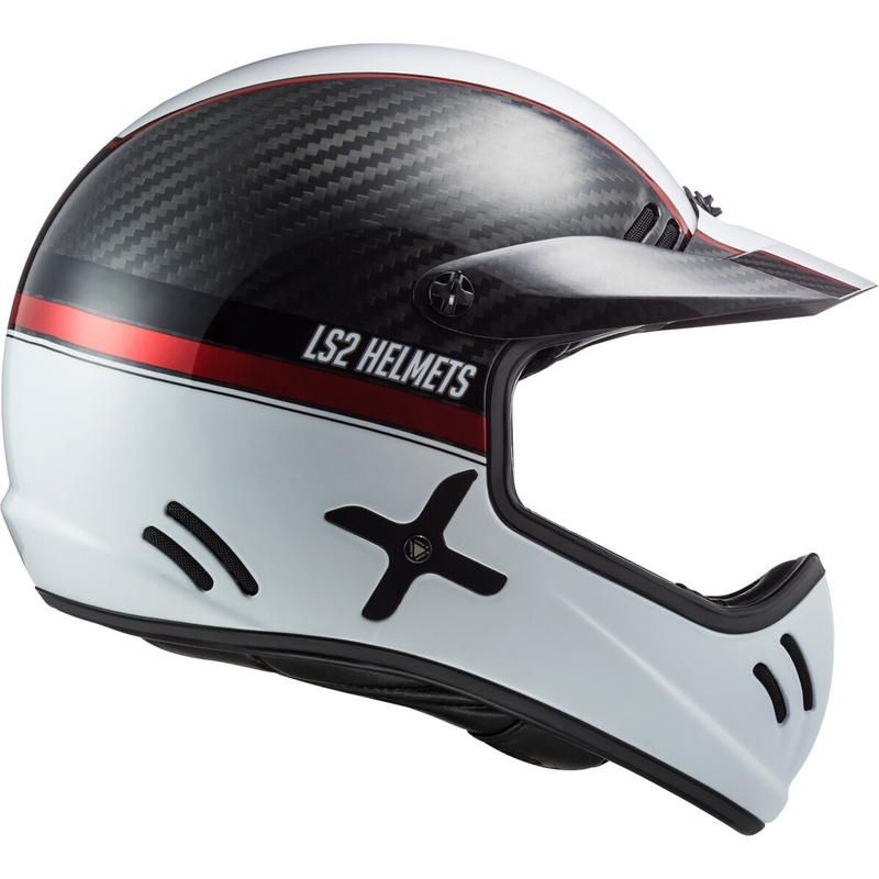 Motocross Helm LS2 MX471 Xtra Yard weiß-schwarz-rot