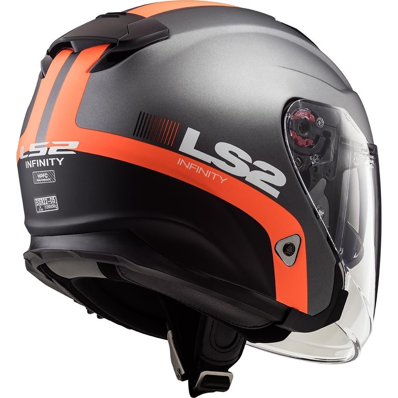 Offener Motorradhelm LS2 OF521 Infinity Smart titan-orange