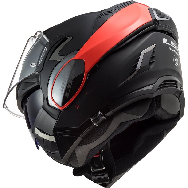 LS2 FF900 Valiant II Hammer schwarz und rot flip-up Motorradhelm Ausverkauf