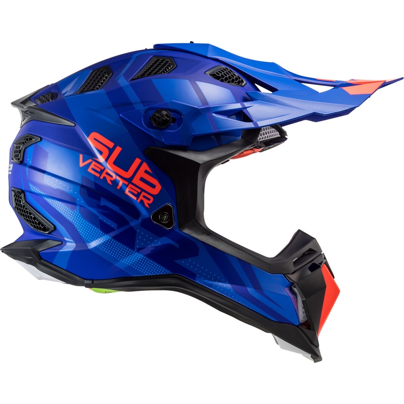 Motocross Helm LS2 MX470 Subverter Troop blau-orange Ausverkauf