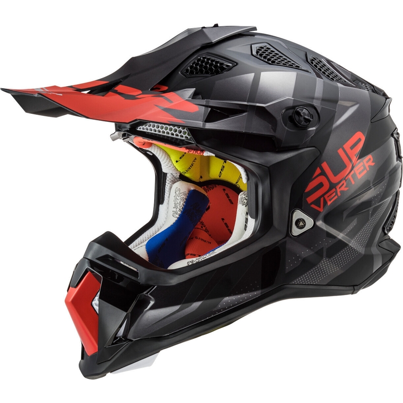 Motocross Helm LS2 MX470 Subverter Troop schwarz-rot