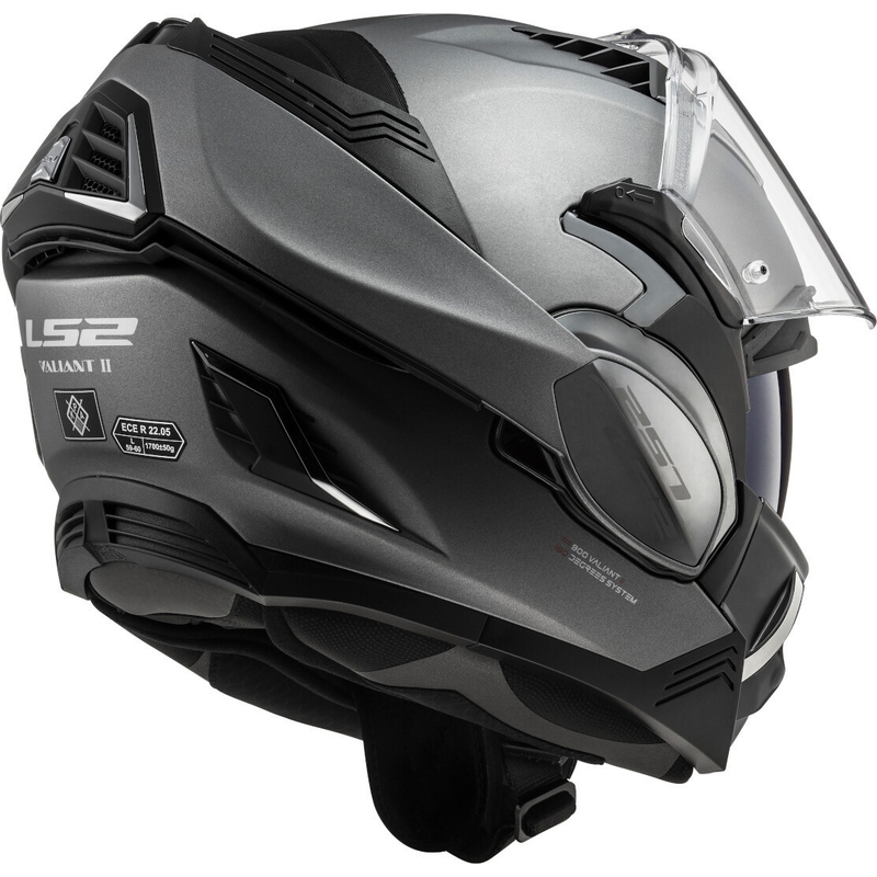 LS2 FF900 Valiant II Solid titanium matt klappbarer Motorradhelm