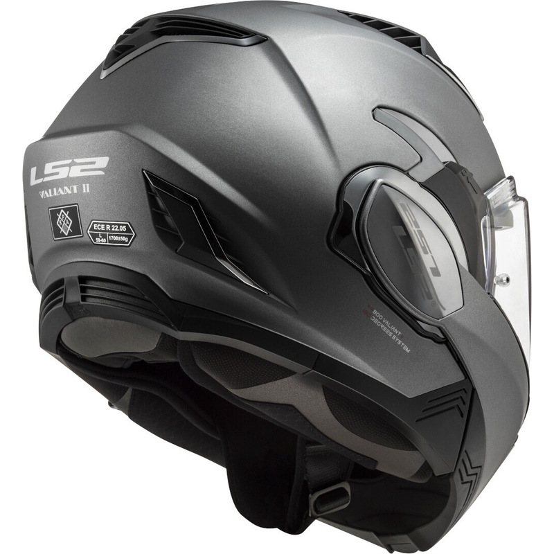 LS2 FF900 Valiant II Solid titanium matt klappbarer Motorradhelm