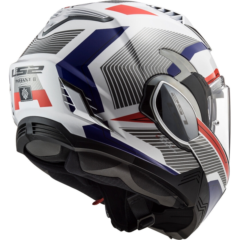Klappbarer Motorradhelm LS2 FF900 Valiant II Revo weiß-blau-rot
