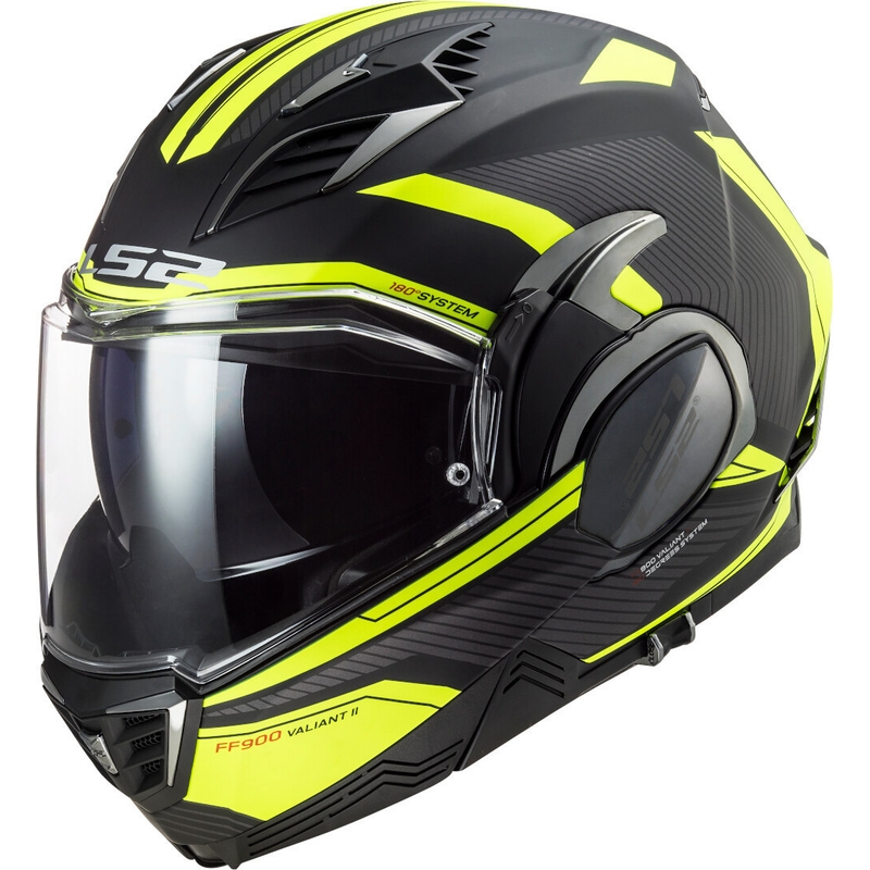 LS2 FF900 Valiant II Revo schwarz-fluo gelb klappbarer Motorradhelm
