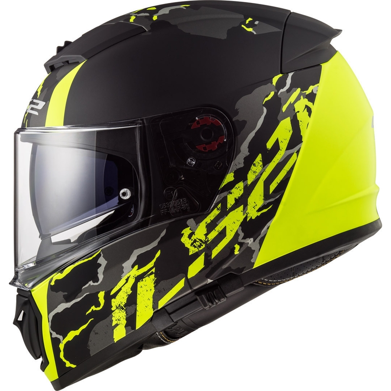 LS2 FF390 Breaker Feline Schwarz-Fluo Gelb Integral Motorradhelm Ausverkauf
