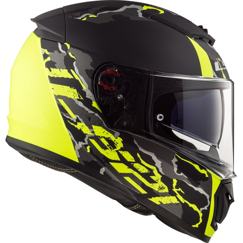 LS2 FF390 Breaker Feline Schwarz-Fluo Gelb Integral Motorradhelm Ausverkauf