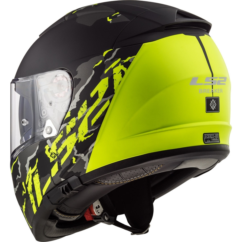 LS2 FF390 Breaker Feline Schwarz-Fluo Gelb Integral Motorradhelm Ausverkauf