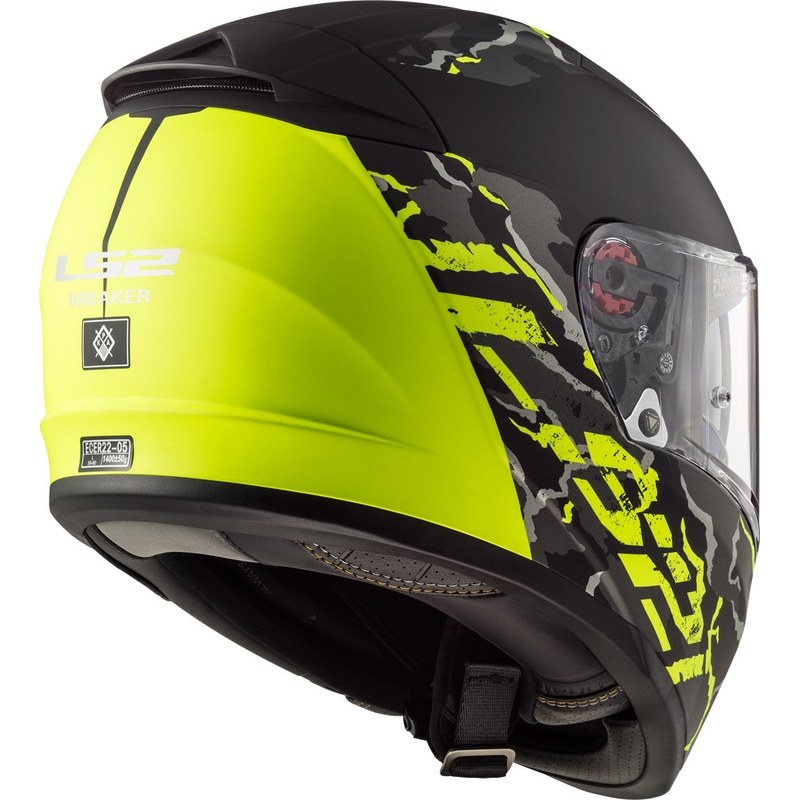 LS2 FF390 Breaker Feline Schwarz-Fluo Gelb Integral Motorradhelm Ausverkauf