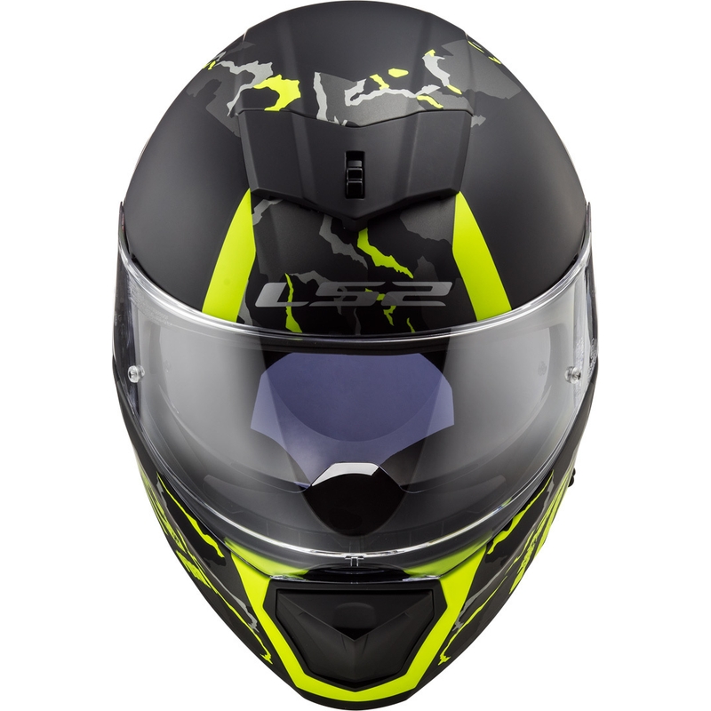 LS2 FF390 Breaker Feline Schwarz-Fluo Gelb Integral Motorradhelm Ausverkauf