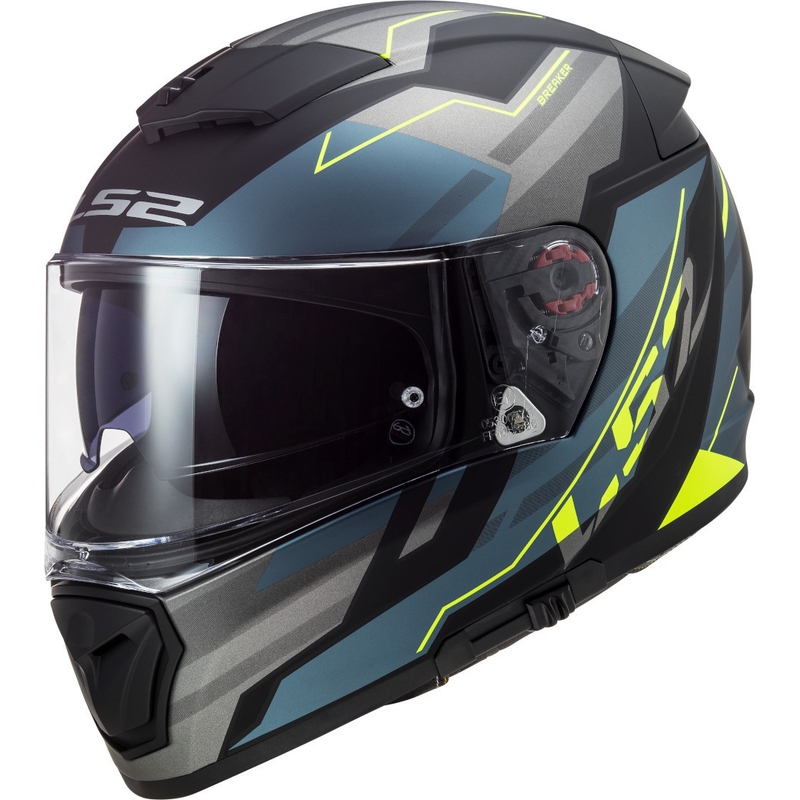 LS2 FF390 Breaker Beta schwarz-blau-fluo gelb Integral-Motorradhelm