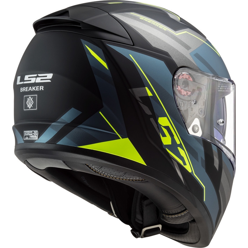 LS2 FF390 Breaker Beta schwarz-blau-fluo gelb Integral-Motorradhelm