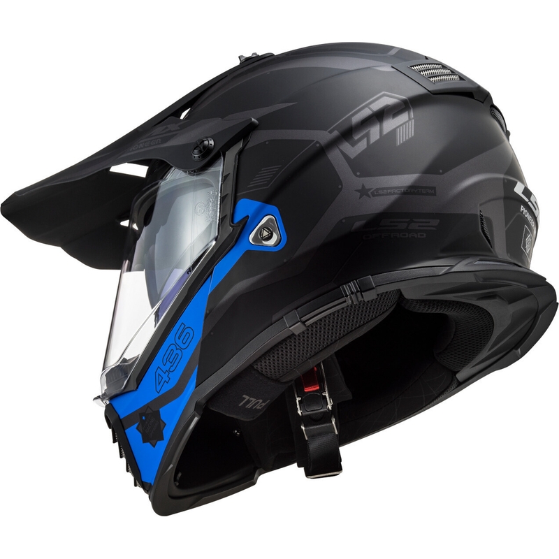 Enduro-Helm LS2 MX436 Pioneer EVO Cobra schwarz-blau