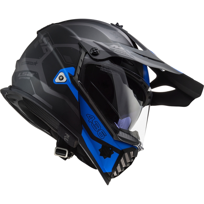 Enduro-Helm LS2 MX436 Pioneer EVO Cobra schwarz-blau